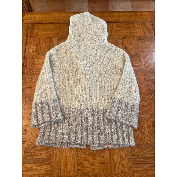 Free People wool blend big button hooded sweater Medium - Picture 6 of 6